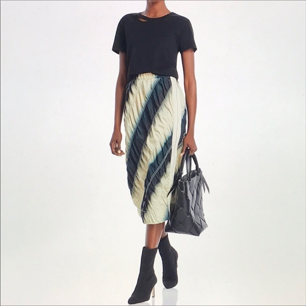 n: Philanthropy Distressed Ribbed Cutout Tee Short Sleeves